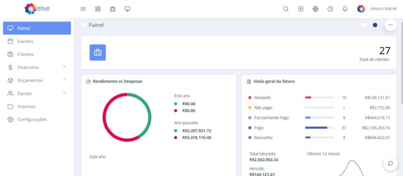 Sistema em PHP - Gerente de Projetos, CRM, Financeiro, Orçamentos, Pagamentos e Gerenciamento de Arquivos