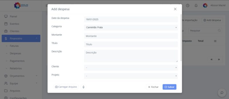 Sistema em PHP - Gerente de Projetos, CRM, Financeiro, Orçamentos, Pagamentos e Gerenciamento de Arquivos - Image 4