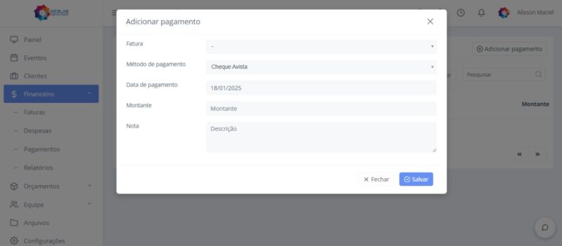 Sistema em PHP - Gerente de Projetos, CRM, Financeiro, Orçamentos, Pagamentos e Gerenciamento de Arquivos - Image 7