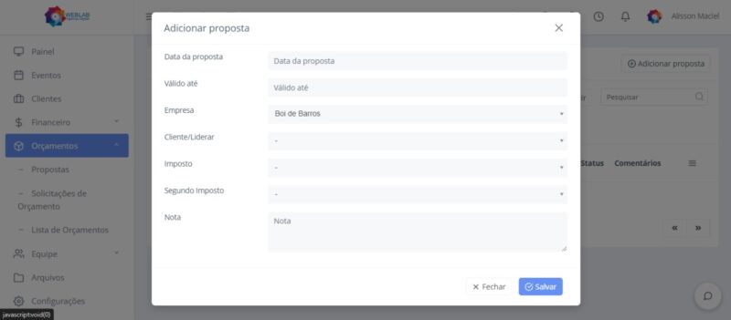 Sistema em PHP - Gerente de Projetos, CRM, Financeiro, Orçamentos, Pagamentos e Gerenciamento de Arquivos - Image 9