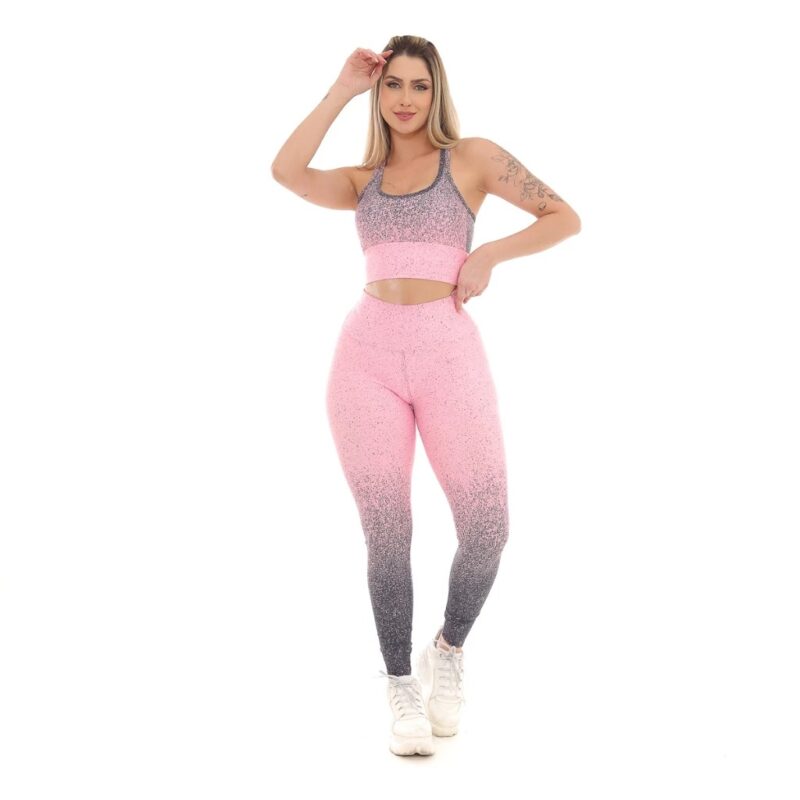 Conjunto Degradê Academia Fitness Legging Cintura Alta e Bojo Conjunto Feminino Oferta - Image 10