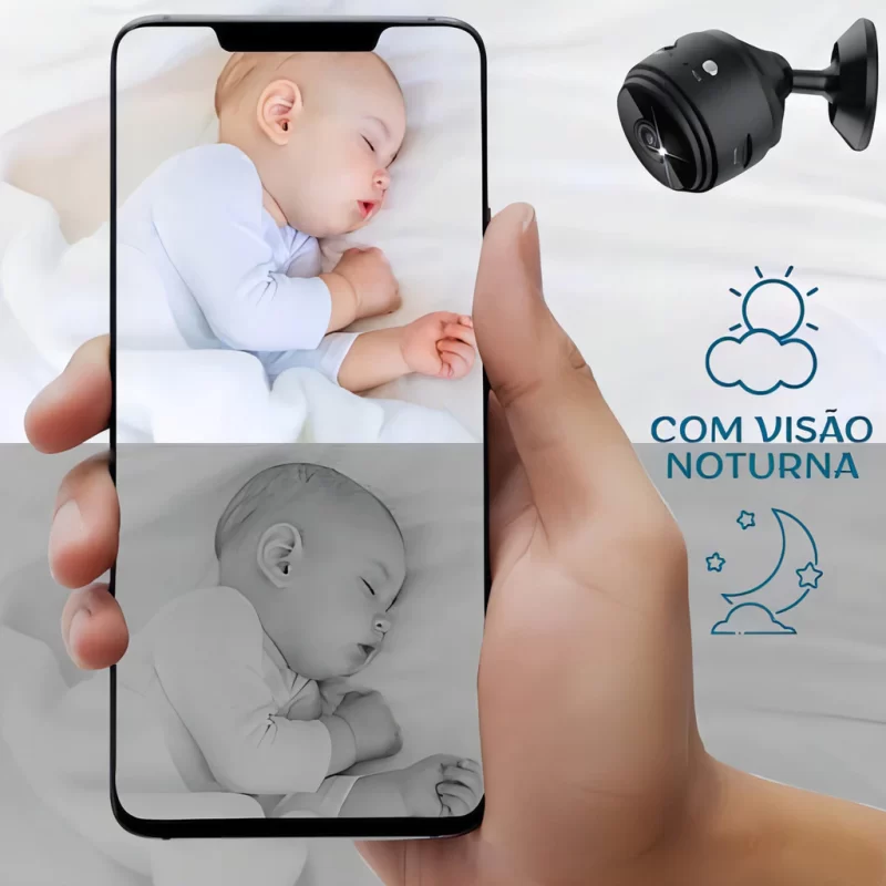 Mini Câmera Espiã Grava Vídeo Faz Foto Escuta Áudio C/ App wifi wireless camera gravação - Image 9
